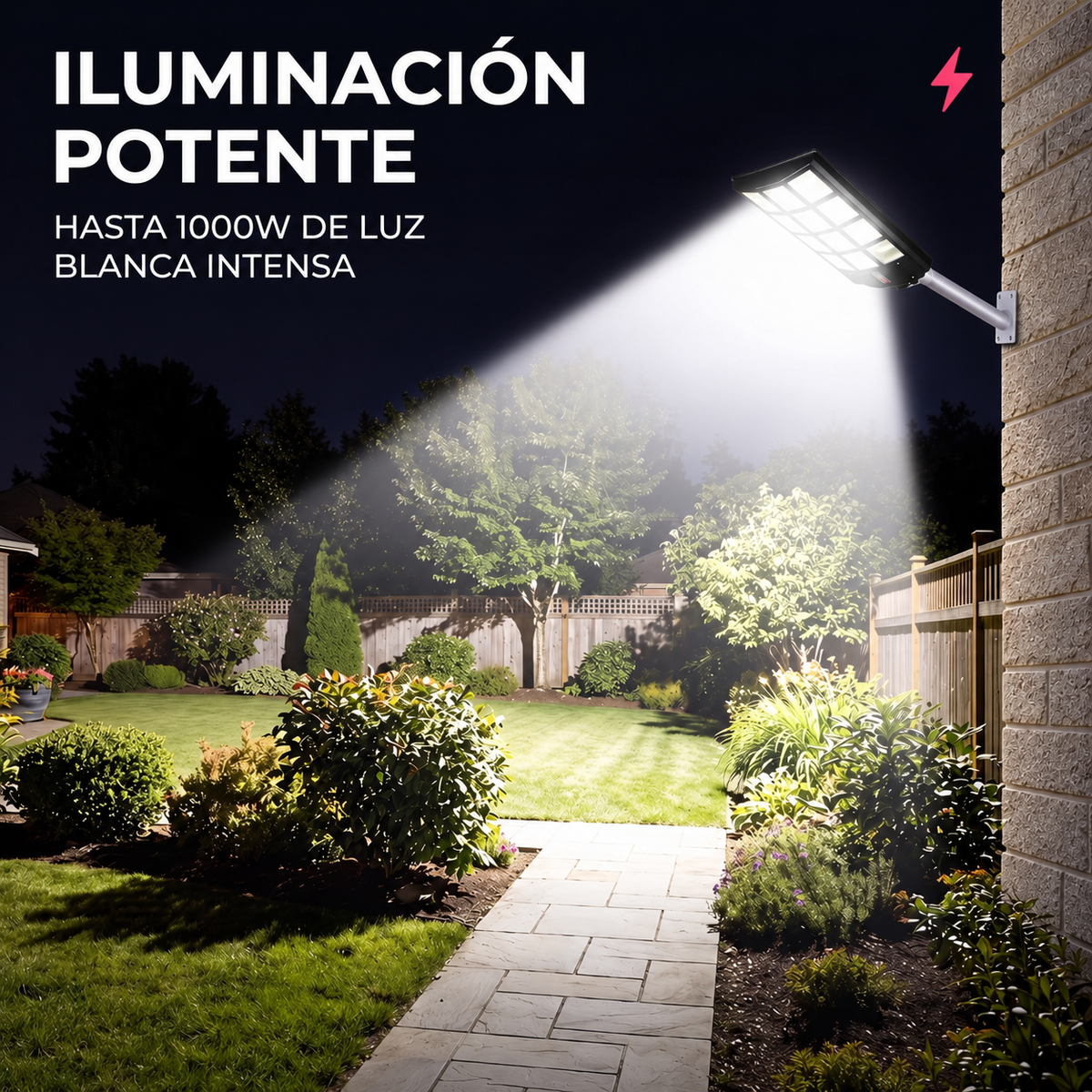 Foco Solar Ultra Potente 1000w con Control Remoto y Brazo