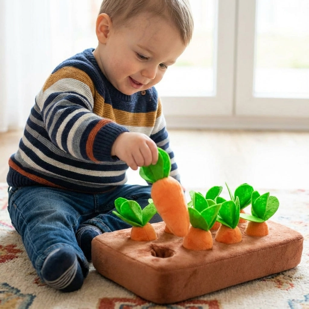 Juego Montessori Cosecha Zanahorias de Peluche