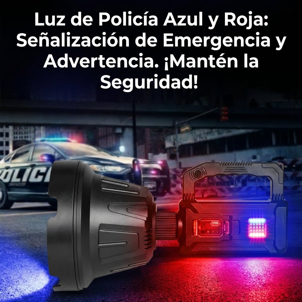 Linterna con Carga Solar, Focos de Colores Y Emergencia