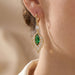 Par De Aretes Hoja de Zirconia - Muy Moderna Uruguay
