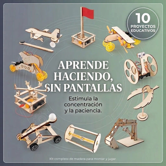 Kit STEM de Madera para Armar – Robot Educativo para Niños