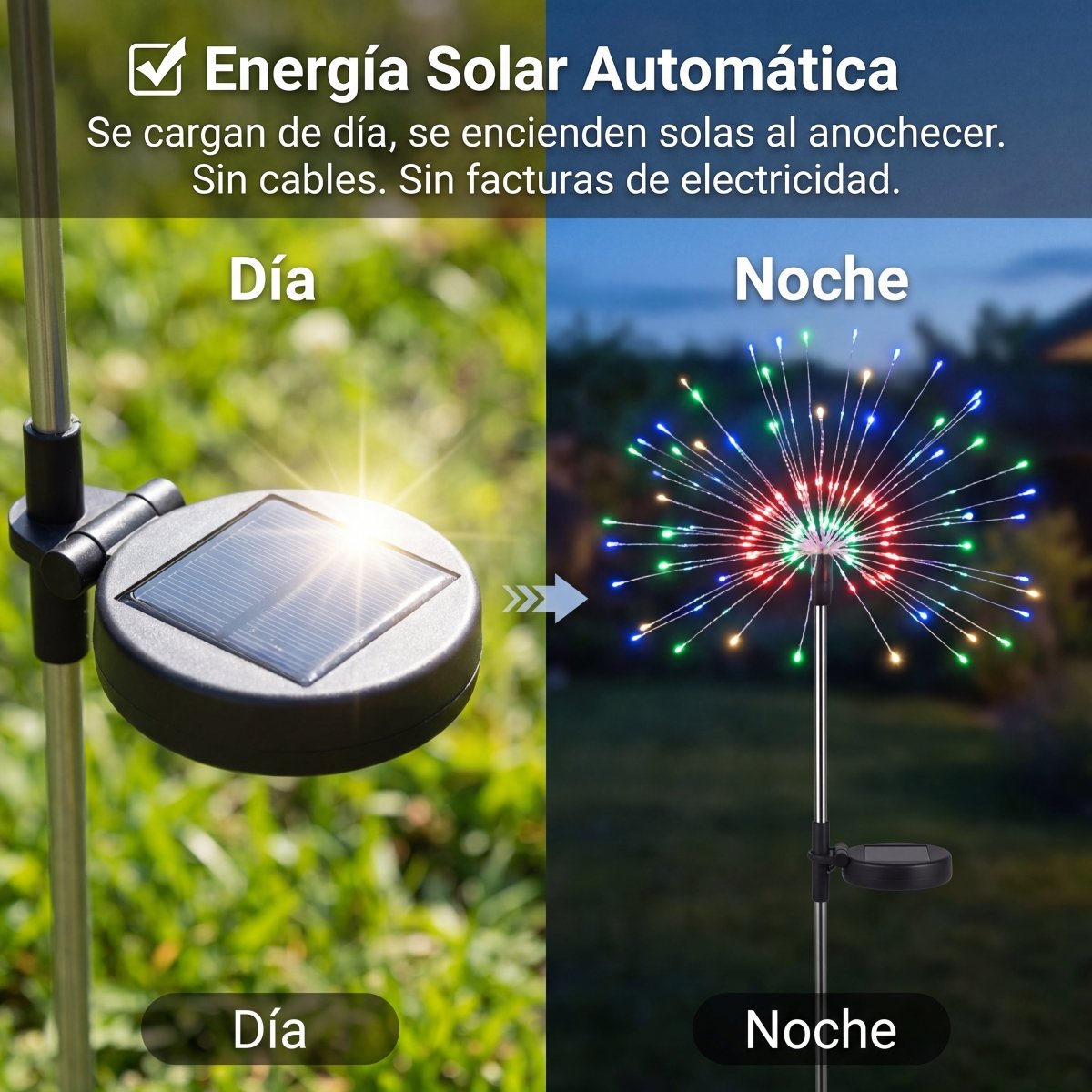 Luz Solar Exterior Decorativa Jardín Efecto Fuegos Artificiales - Muy Moderna Uruguay