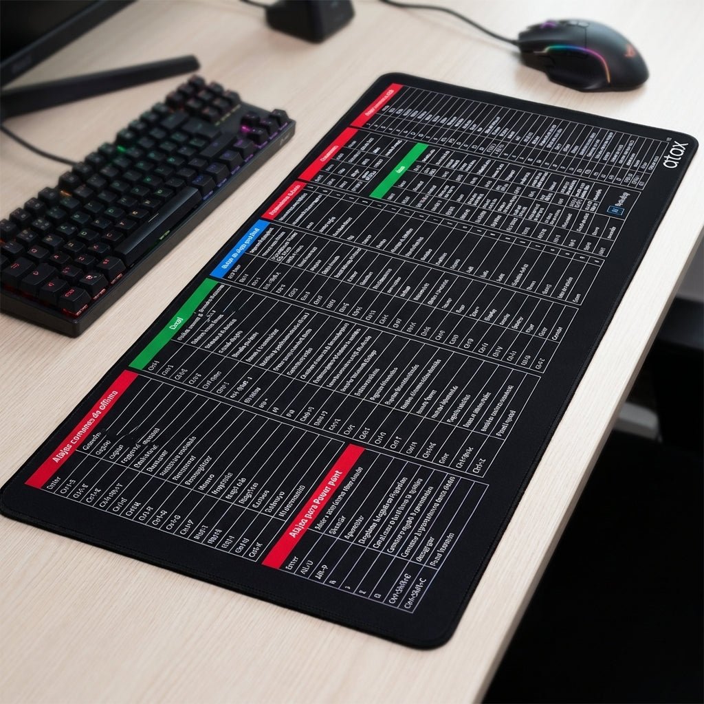 Alfombrilla Para Mouse Con Atajos Excel Word Español atax - Muy Moderna Uruguay