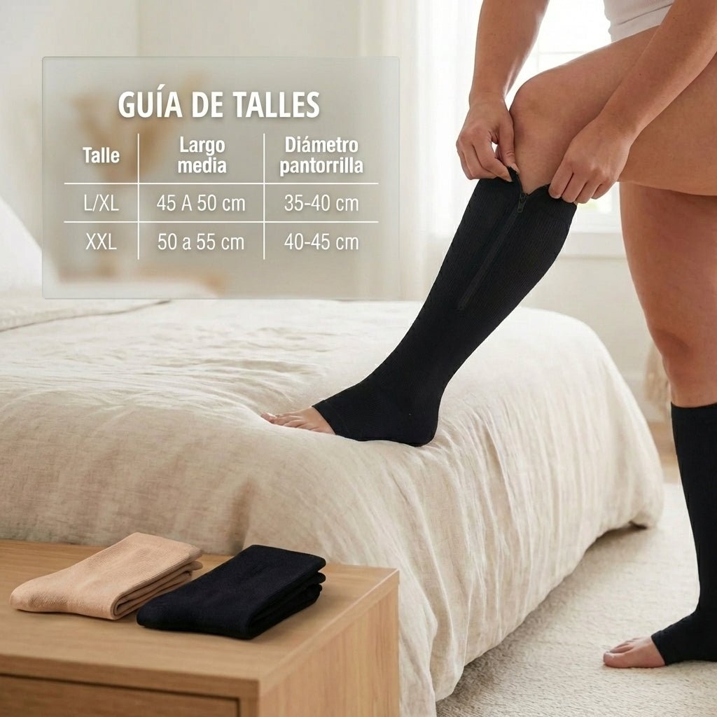 Medias De Compresión Con Cierre Hasta La Rodilla - Muy Moderna Uruguay