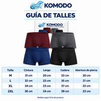 Pack X4 Boxers De Hombre Ice Silk Transpirables Bambú KOMODO