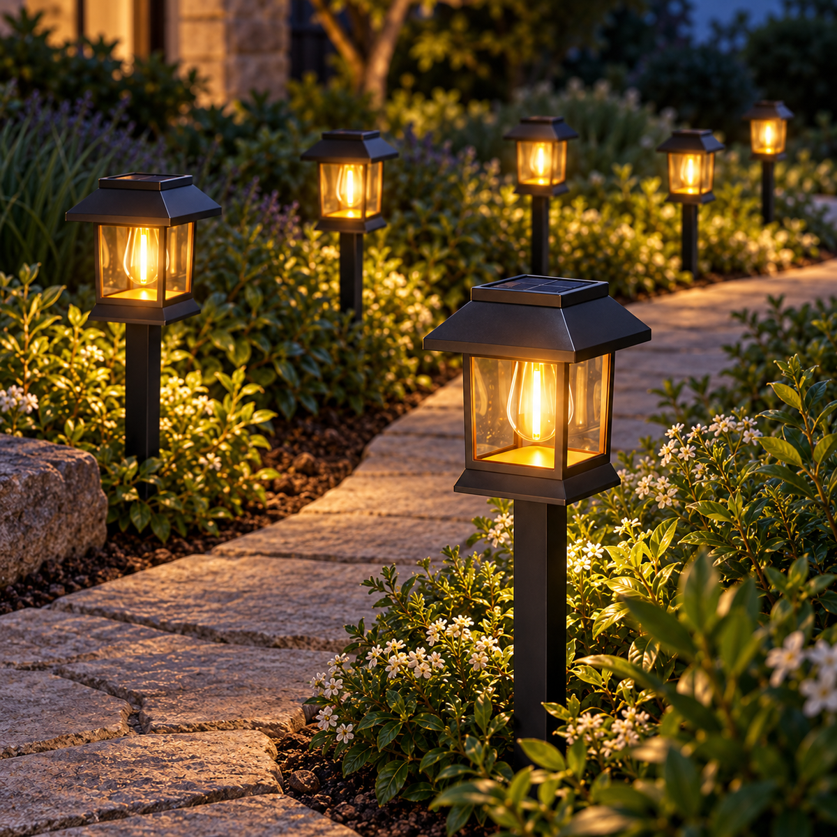 Luces Solares LED para Jardín con Estaca · Pack de 6