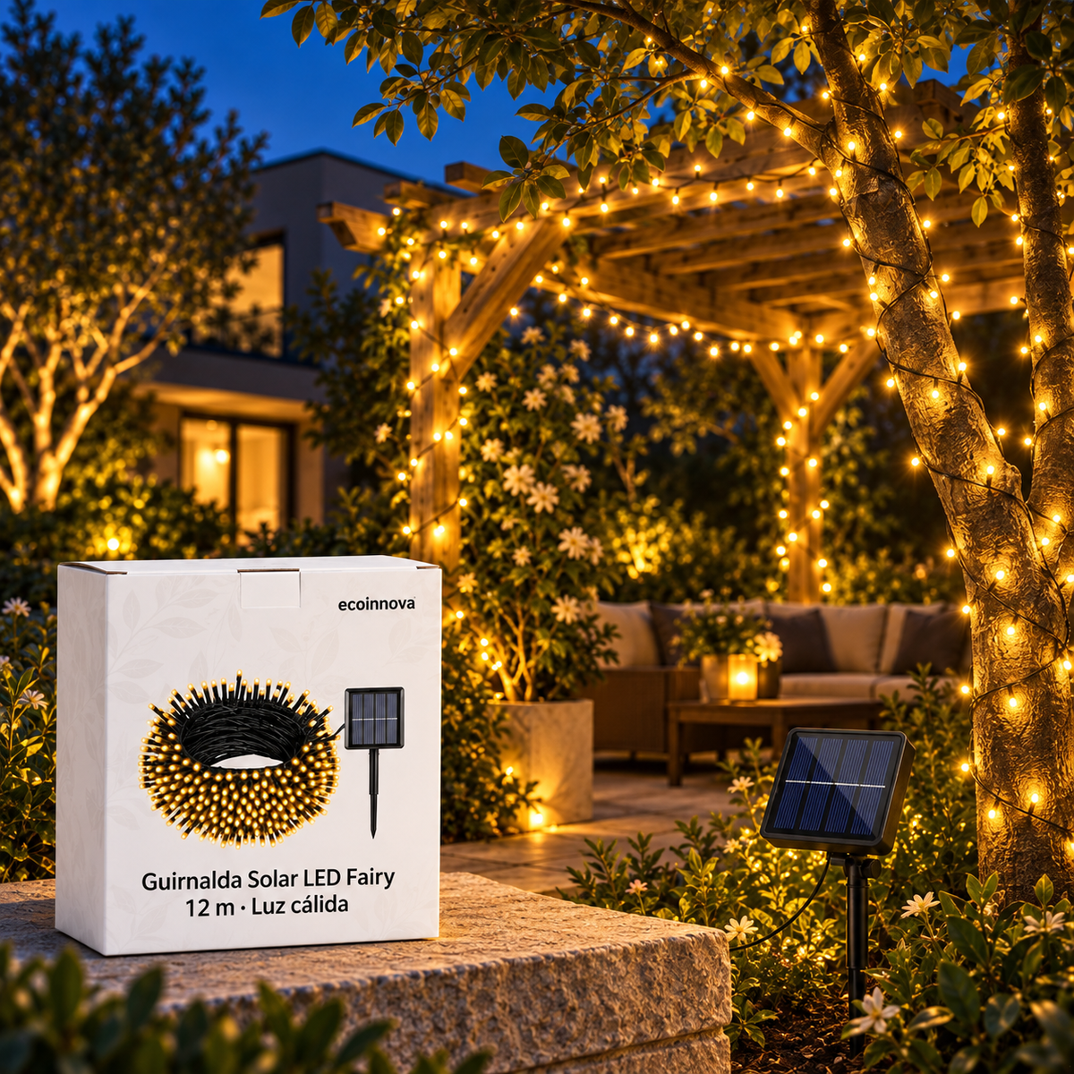 Guirnalda Solar Led Fairy 12m - Ecoinnova