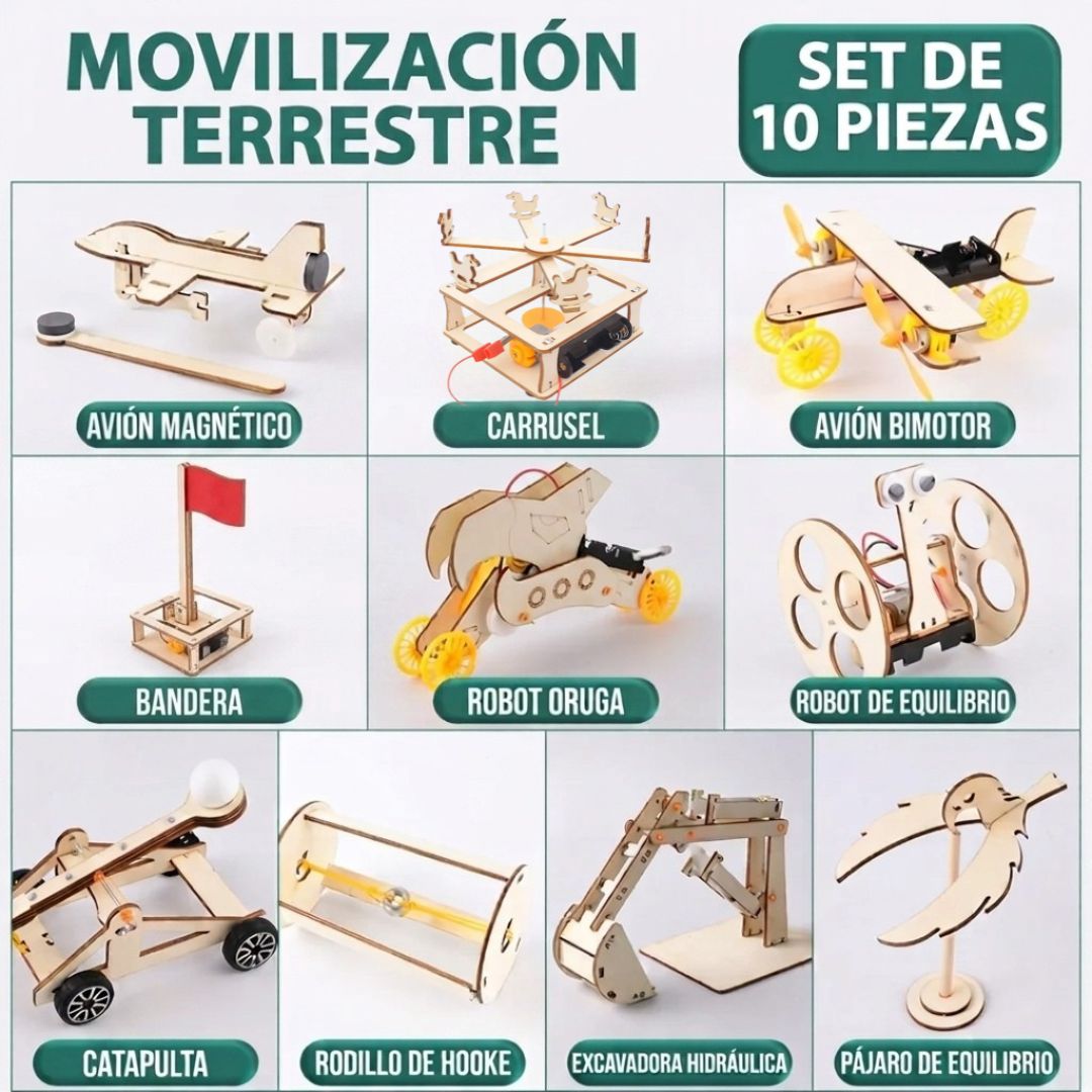 Kit STEM de Madera para Armar – Robot Educativo para Niños
