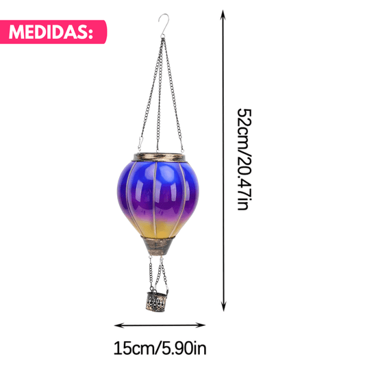 Lámpara Solar Globo Aerostático Colgante Decorativa Jardín - Muy Moderna Uruguay
