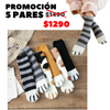 5 Pares de Medias de Invierno estilo Patitas de Gato