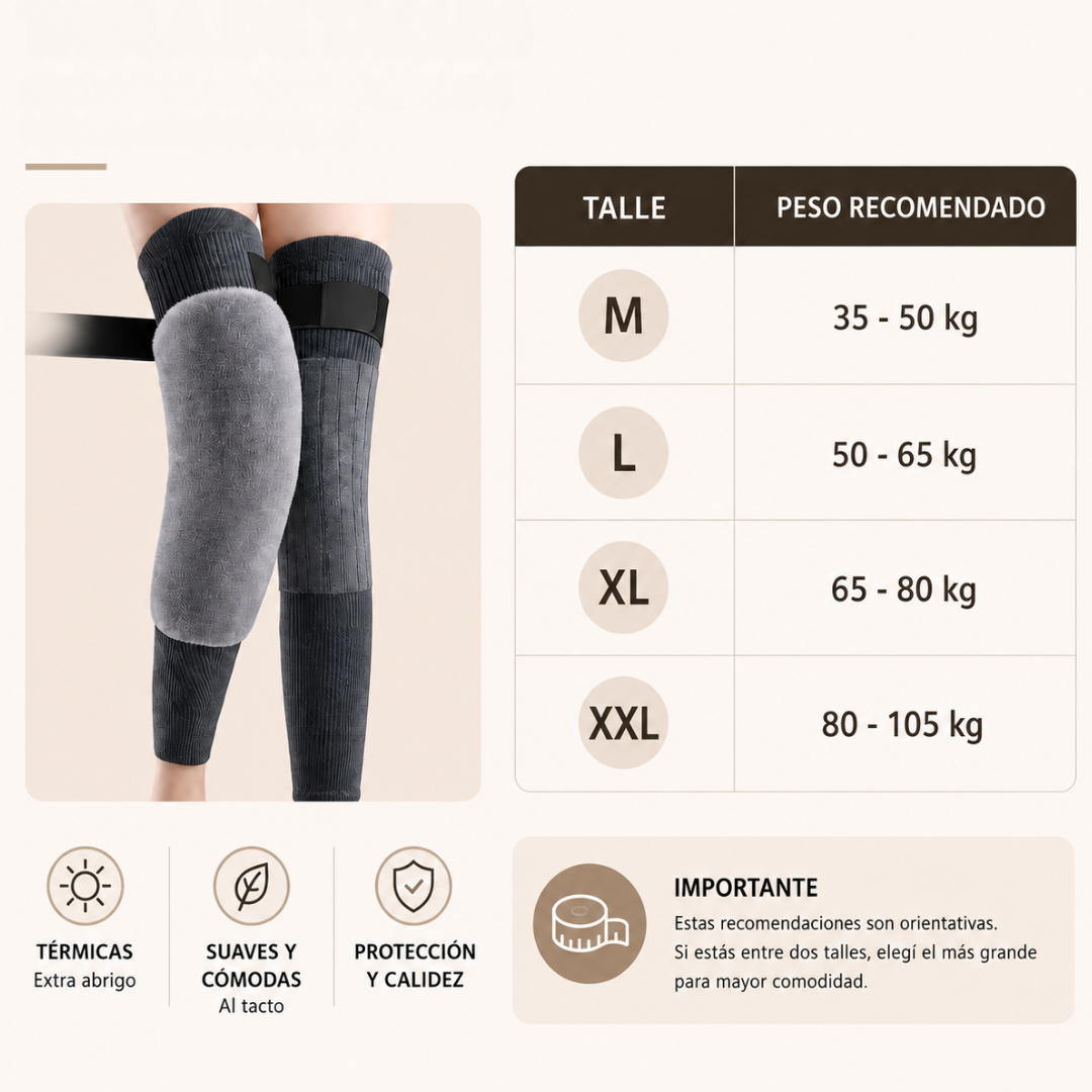 Rodilleras Abrigadas Térmicas Largas para Invierno