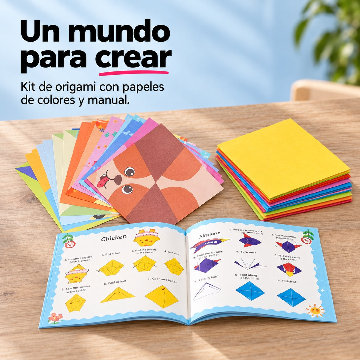 Kit de Origami 45 Hojas — Creá Figuras de Papel