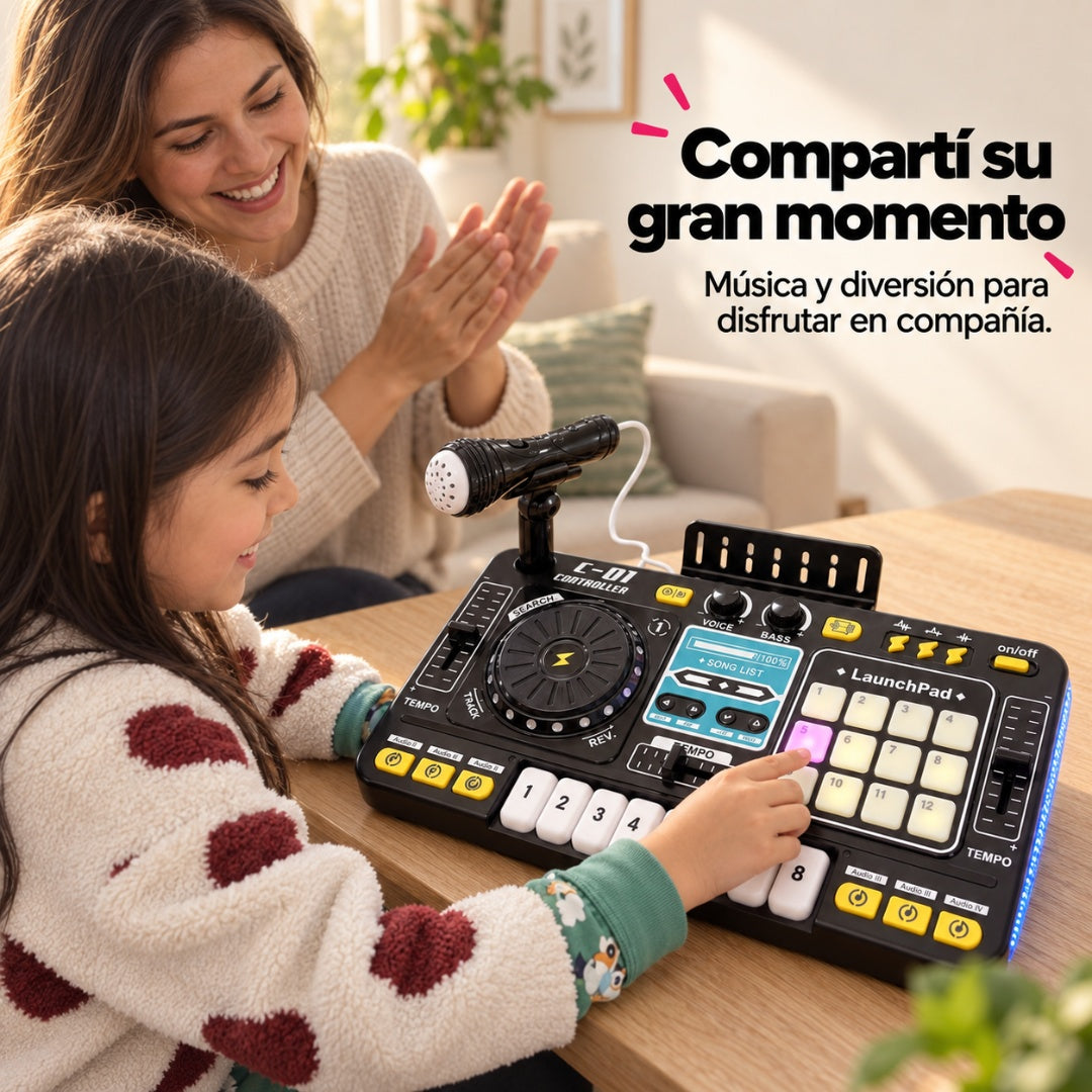Consola DJ Infantil con Piano y Micrófono — Tocá y Cantá