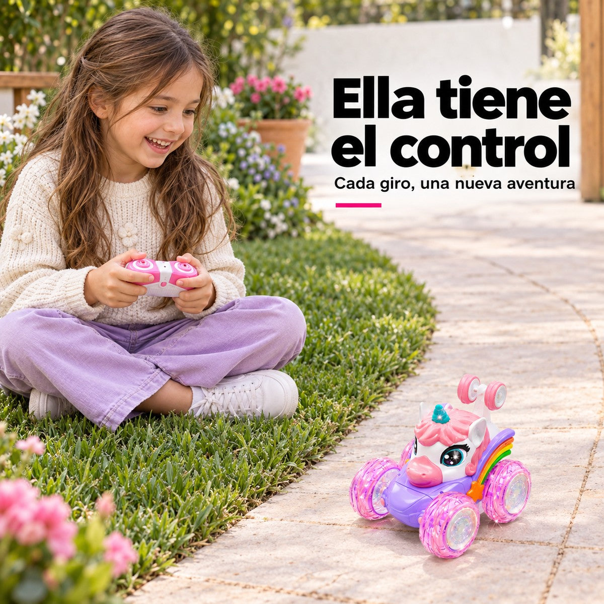 Auto Unicornio a Control Remoto 4x4 con Luces y Giros 360°