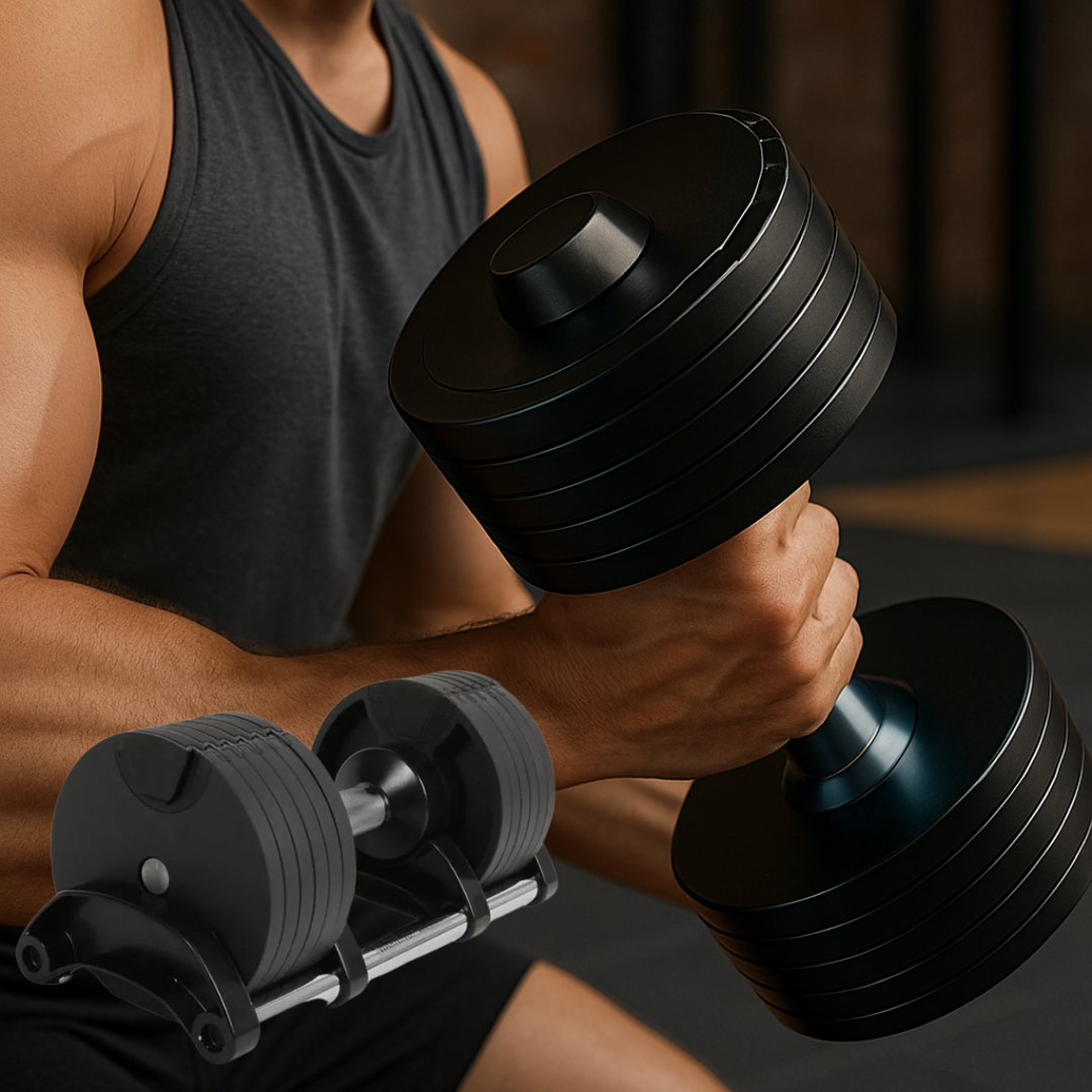 Set X2 Multi-Mancuernas de Hierro Ajustables (2kg 4kg 8kg 12kg 16kg 20kg)