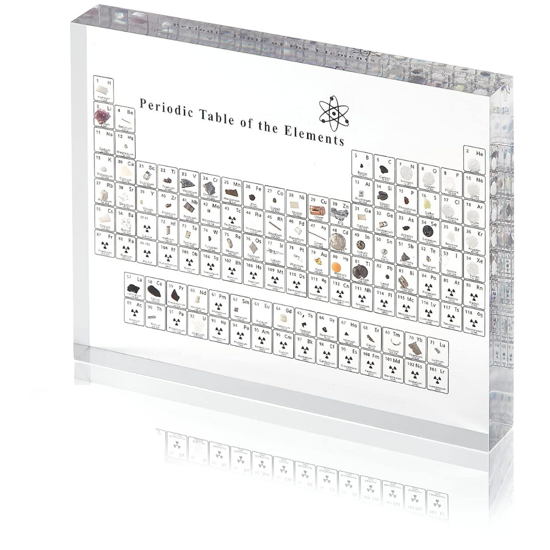 Tabla Periódica con Muestras de Elementos Reales