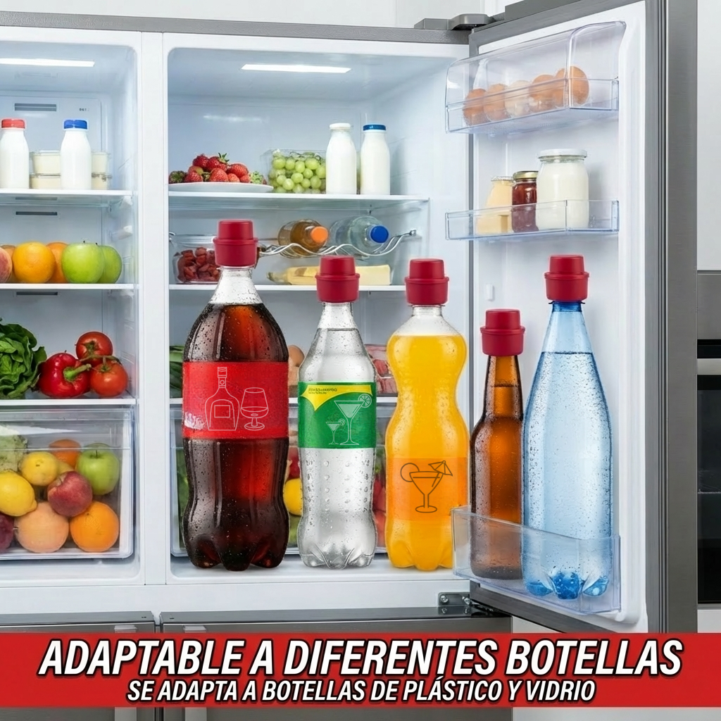 Tapon Hermético con Presión Para Botella Pack X3 - Muy Moderna Uruguay