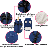 Abrigo para Perros Impermeable Chaleco con Arnés Reflectivo - Muy Moderna Uruguay