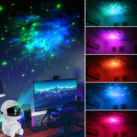 Astronauta Sentado con Estrella Proyector de Galaxia - Muy Moderna Uruguay