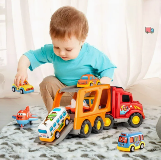 Camión Transportador de Vehículos y Aviones de Juguete - Muy Moderna Uruguay