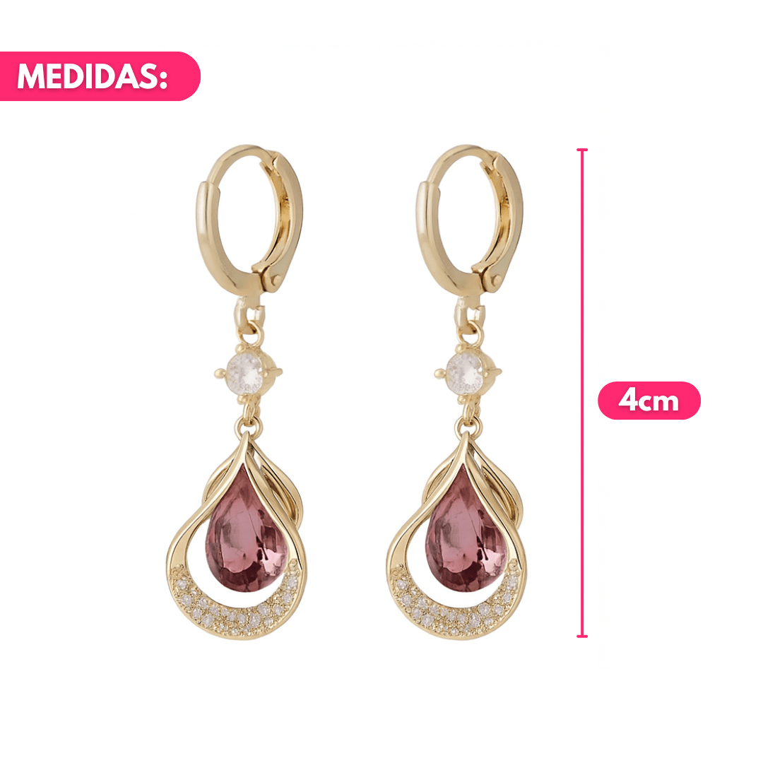 Caravanas con Diseño de Gota y Baño de Oro - Muy Moderna Uruguay