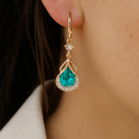 Caravanas con Diseño de Gota y Baño de Oro - Muy Moderna Uruguay