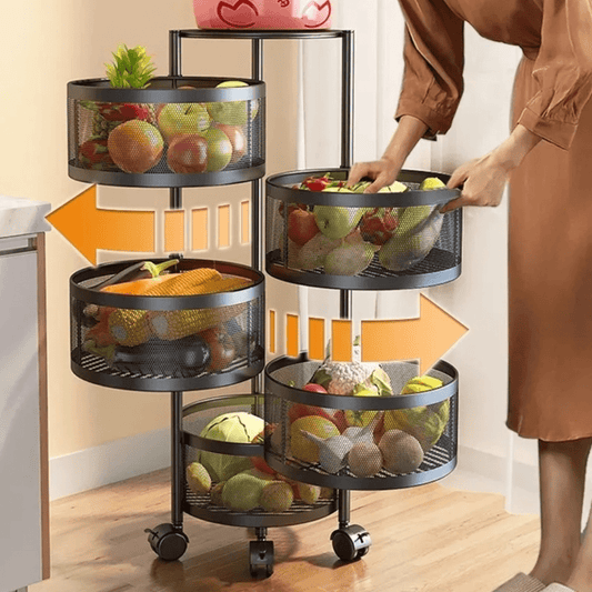 Carrito Organizador De Cocina Frutero 5 Niveles con Canastos Circulares - Muy Moderna Uruguay