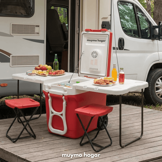 Conservadora Camping 32L con Mesa Integrada y Bancos - muymo hogar - Muy Moderna Uruguay