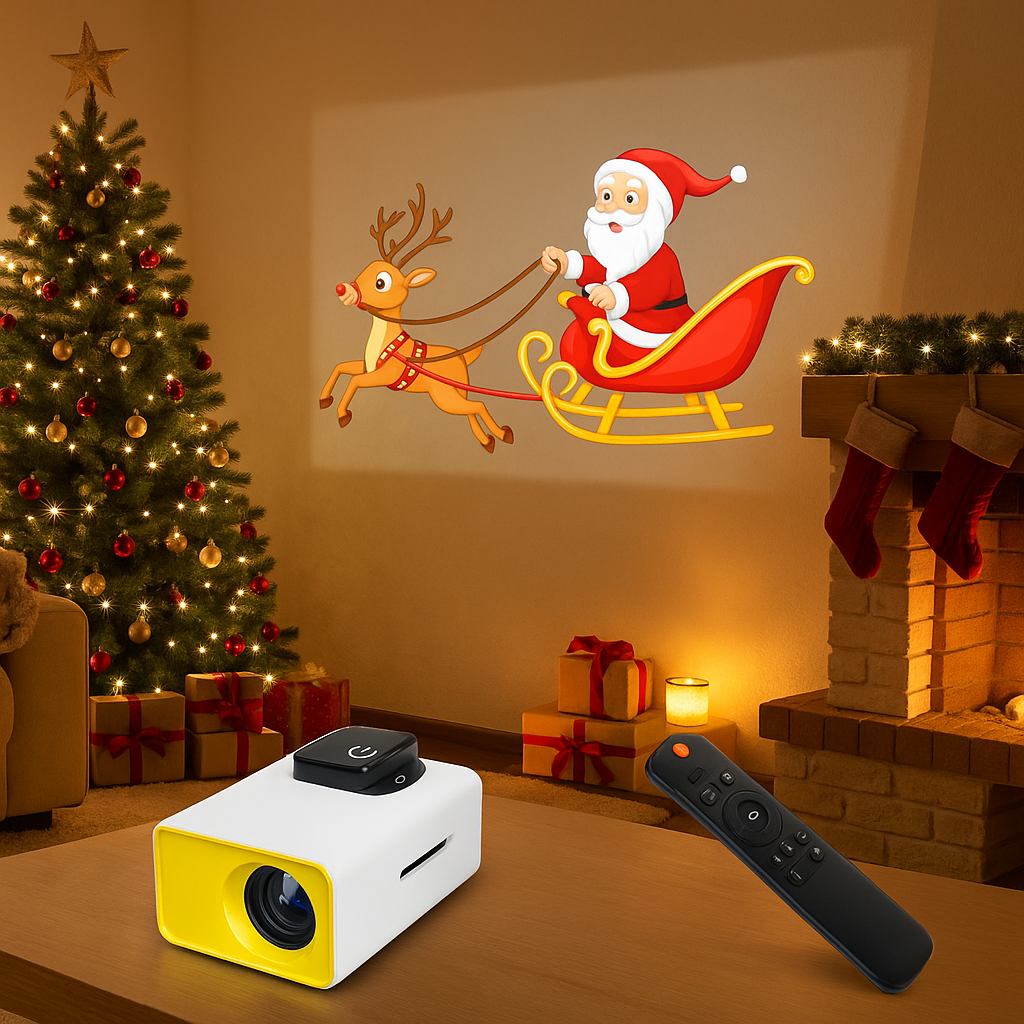 Mini Proyector Portátil Compatible con Chromecast, TV Stick y Consolas