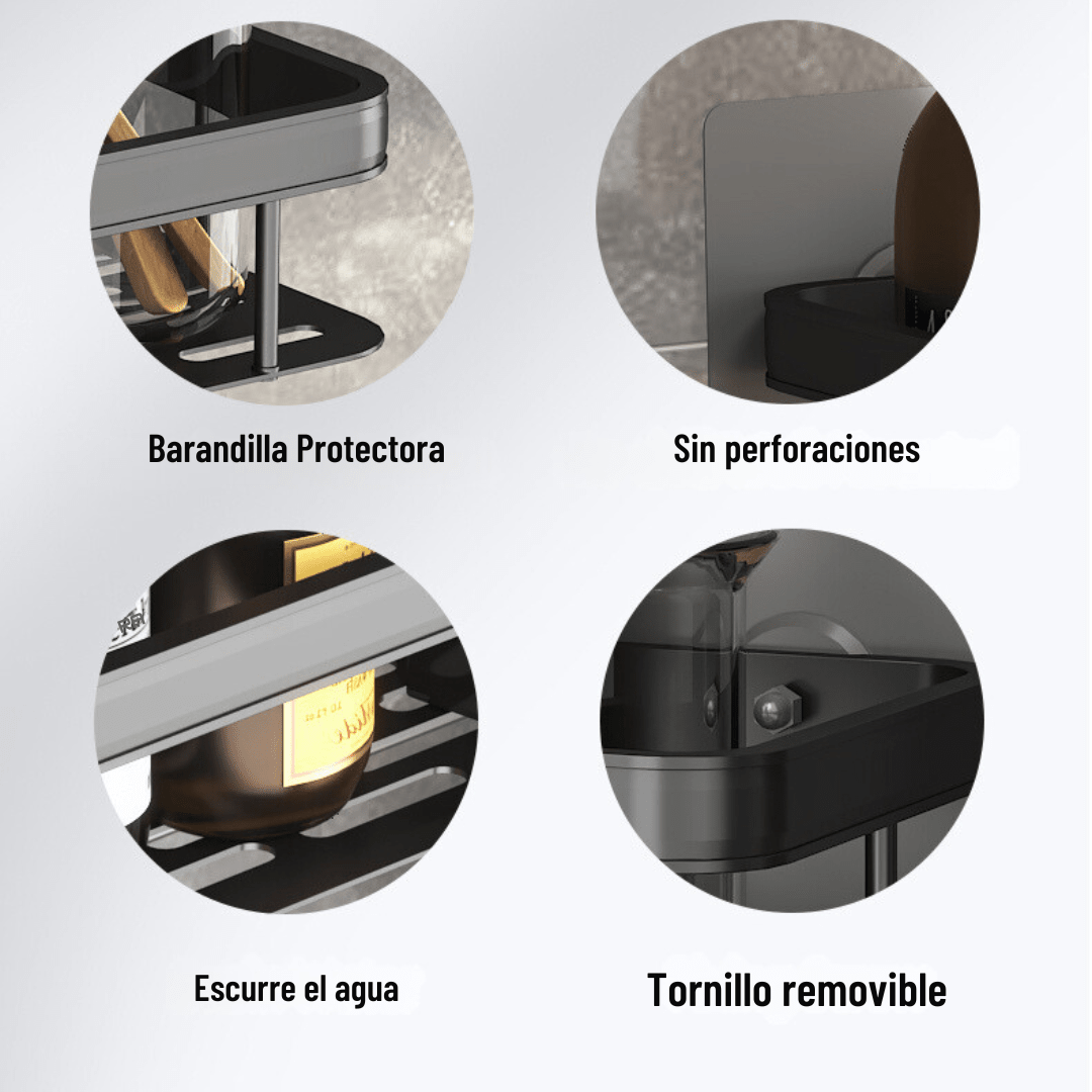 Estante Esquinero Metálico de Baño para Jabón y Shampoo - Muy Moderna Uruguay