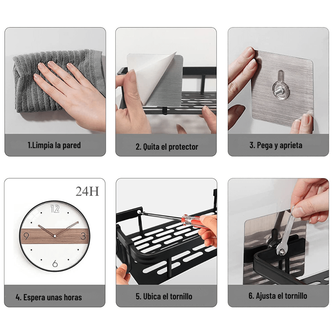 Estante Esquinero Metálico de Baño para Jabón y Shampoo - Muy Moderna Uruguay