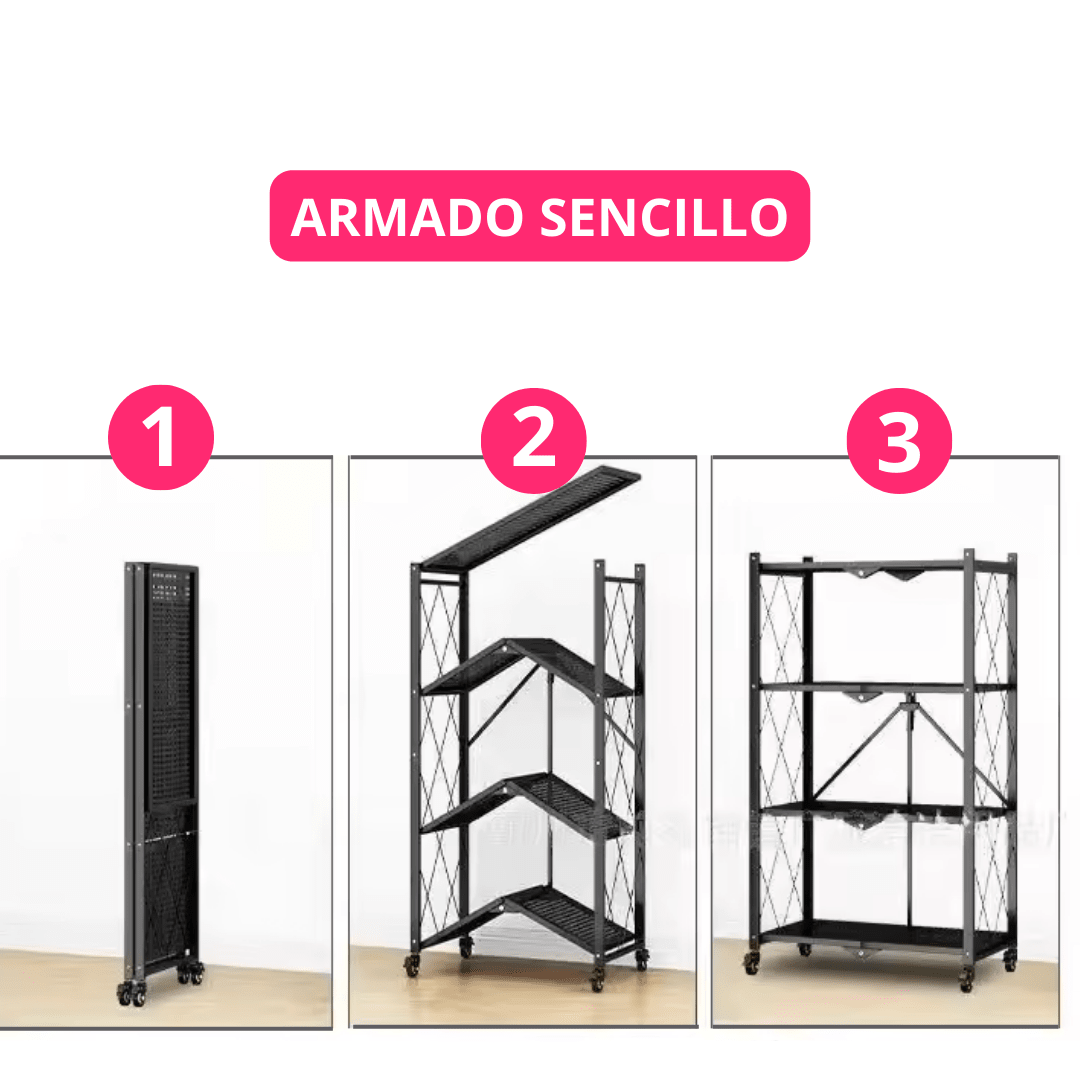 Estantería Plegable de 5 Niveles con Ruedas - Muy Moderna Uruguay