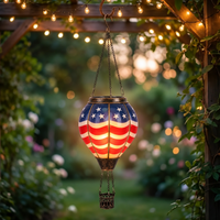 Lámpara Solar Globo Aerostático Colgante Decorativa Jardín