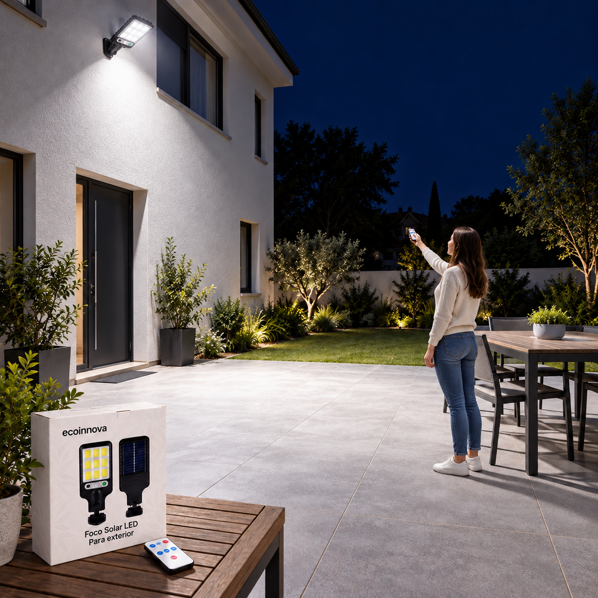 Foco Solar LED Alta potencia para Exterior ecoinnova