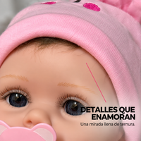 Bebé Reborn Realista 55 cm con Pelo Implantado y Accesorios