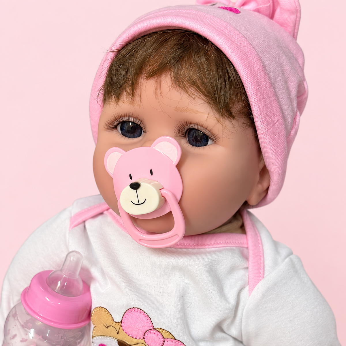 Bebé Reborn Realista 55 cm con Pelo Implantado y Accesorios