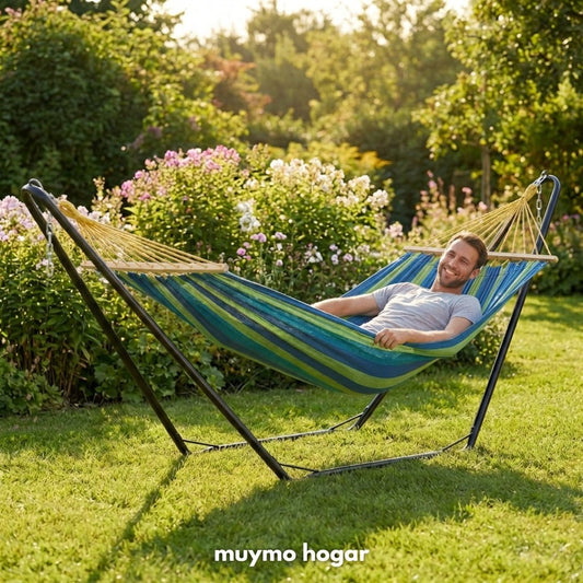 Hamaca Paraguaya Con Soporte De Acero - muymo hogar - Muy Moderna Uruguay