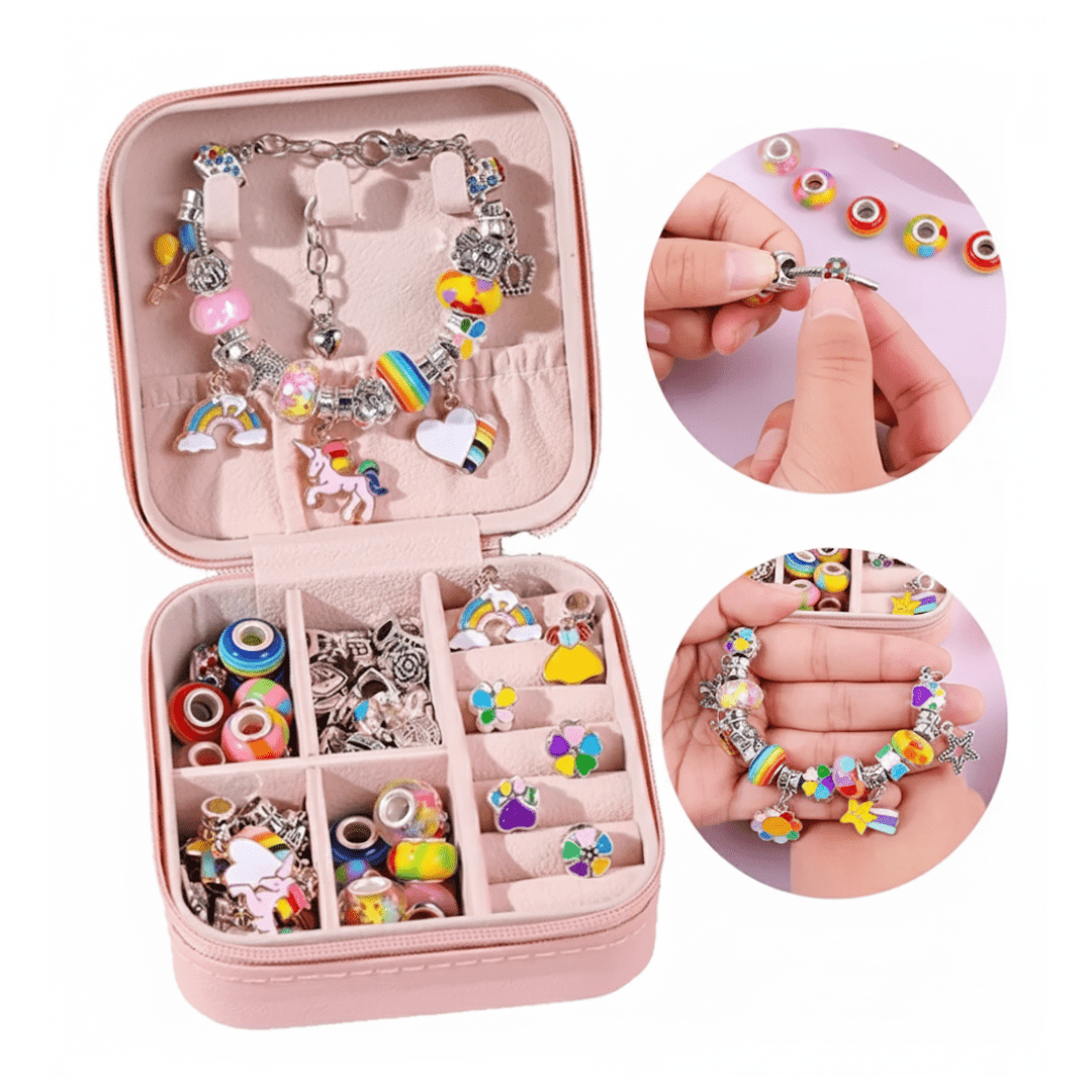 Kit Completo para Crear Pulseras Metálicas con Dijes y Cuentas - Muy Moderna Uruguay