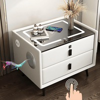 Mesa De Luz Inteligente con Led, Carga Inalámbrica, Parlantes, Bloqueo por Huella - Muy Moderna Uruguay