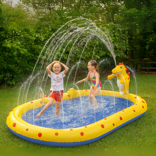 Piscina Inflable Infantil 170cm Con Rociador De Dinosaurio - Muy Moderna Uruguay
