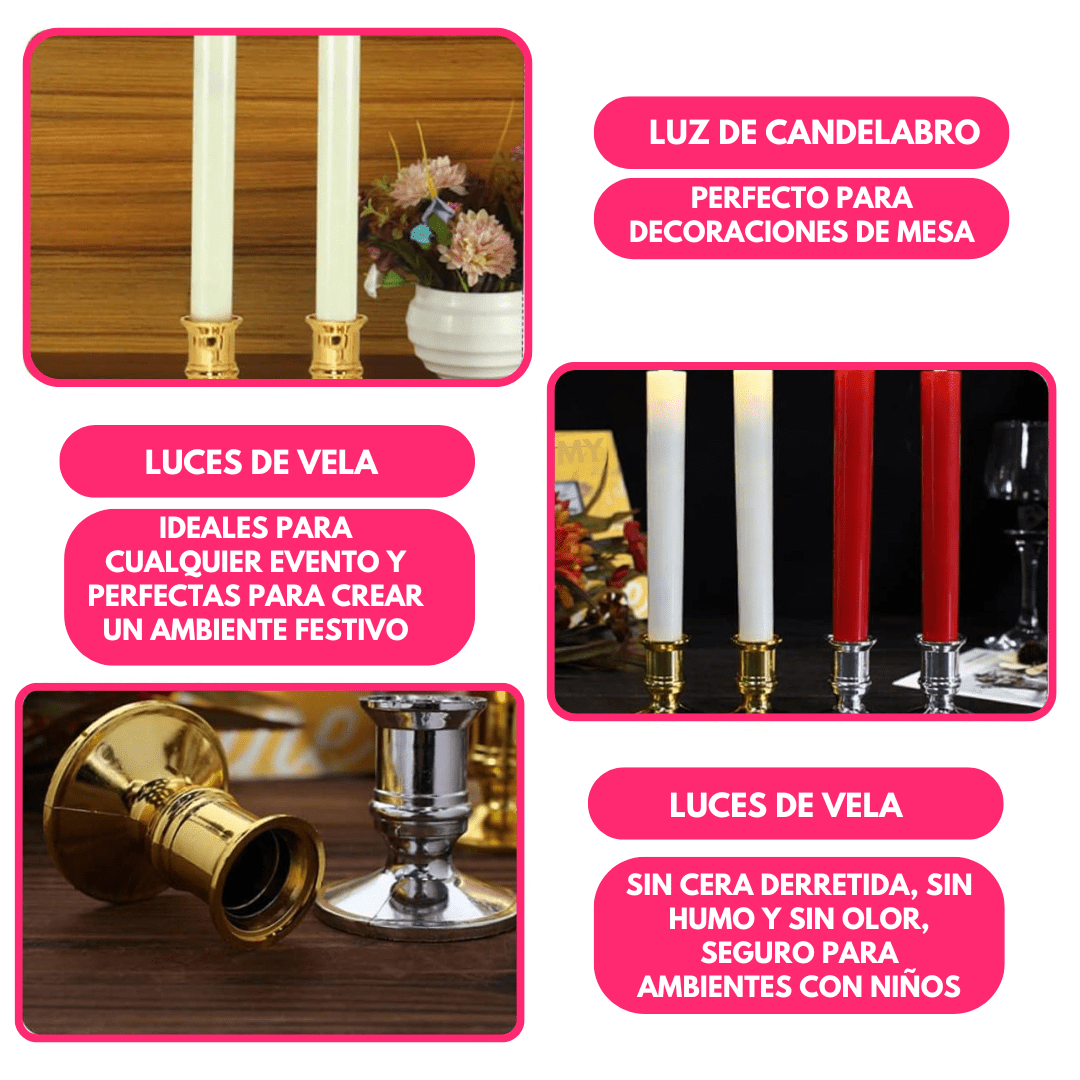 Set 12 Velas LED Decorativas - Muy Moderna Uruguay