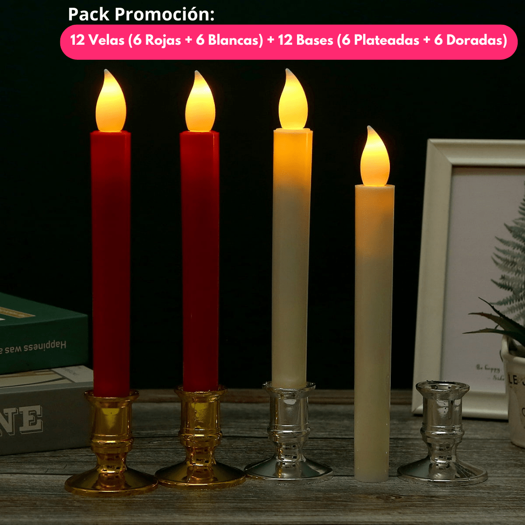 Set 12 Velas LED Decorativas - Muy Moderna Uruguay