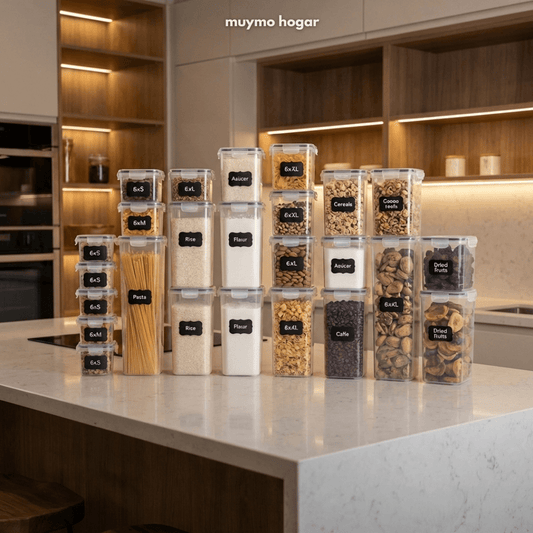 Set 24 contenedores plásticos con tapa - muymo hogar - Muy Moderna Uruguay