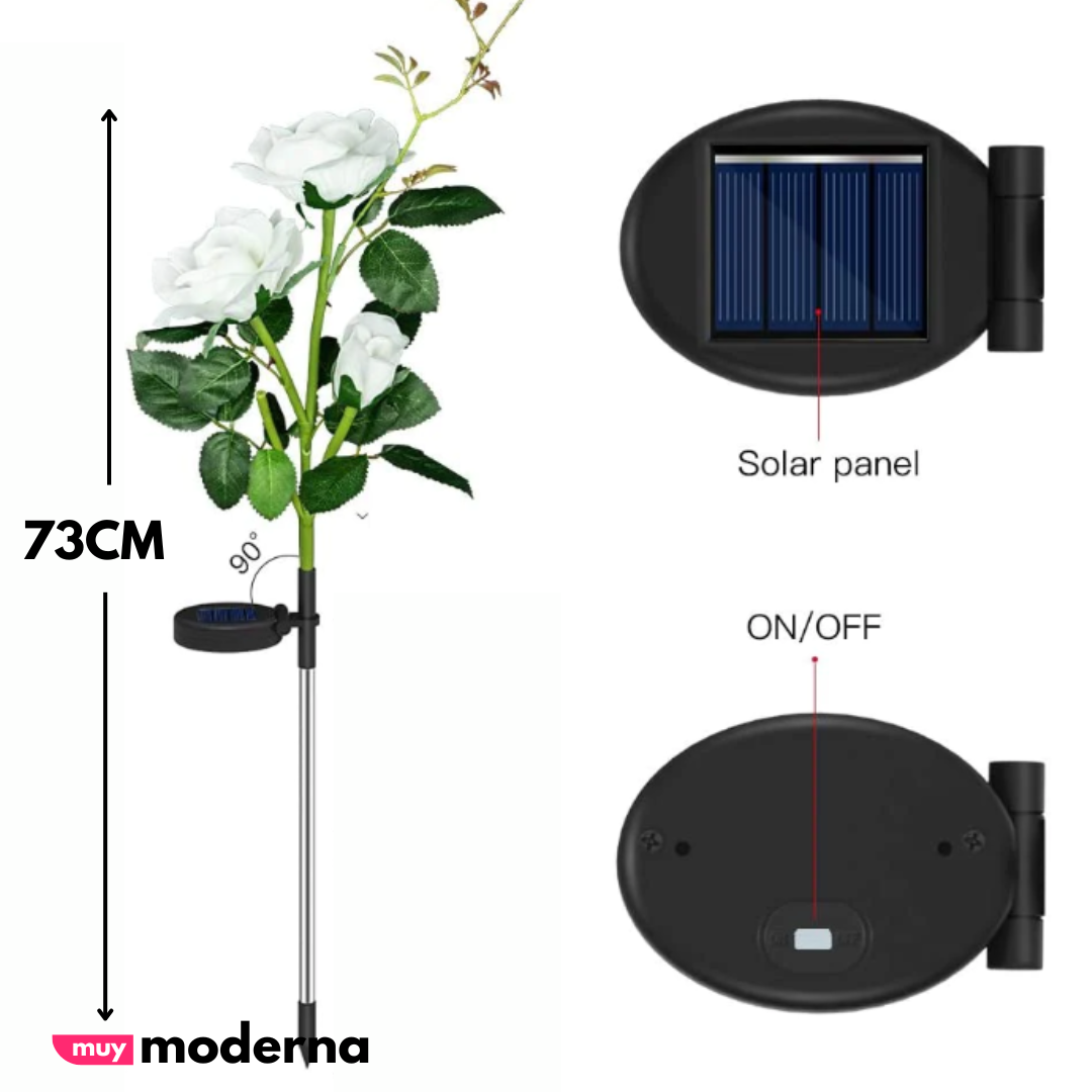 Par de Rosas LED Solar (2 Unidades)