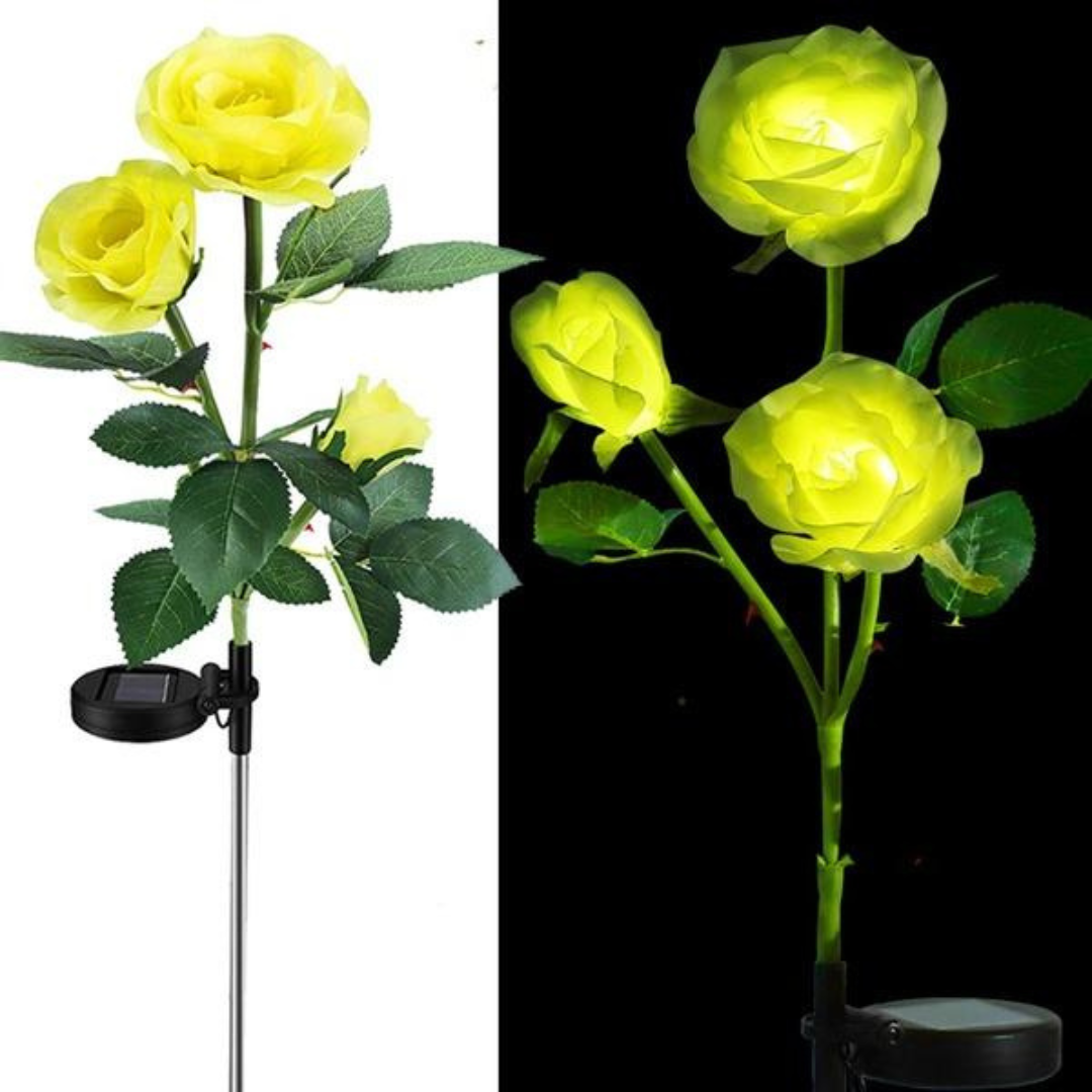 Par de Rosas LED Solar (2 Unidades)