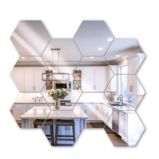 Espejos de Acrílico Hexagonales (12 Unidades) - Muy Moderna Uruguay