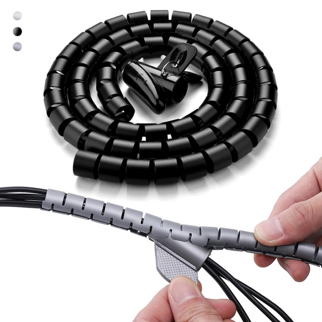 Espiral organizador de cables ✓ Organiza cableado ✓ Libera superficie