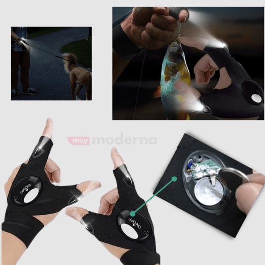Par de Guantes de Trabajo con Linterna LED - Muy Moderna Uruguay