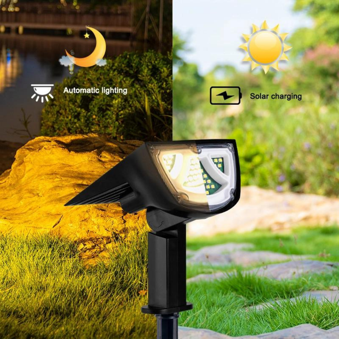 Foco Solar Rectangular de Piso y Pared (Luz Fría)