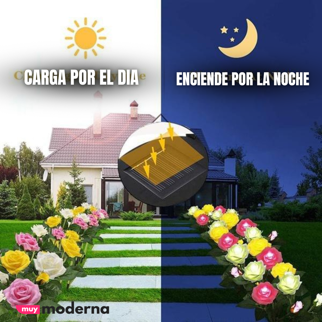 Par de Rosas LED Solar (2 Unidades)